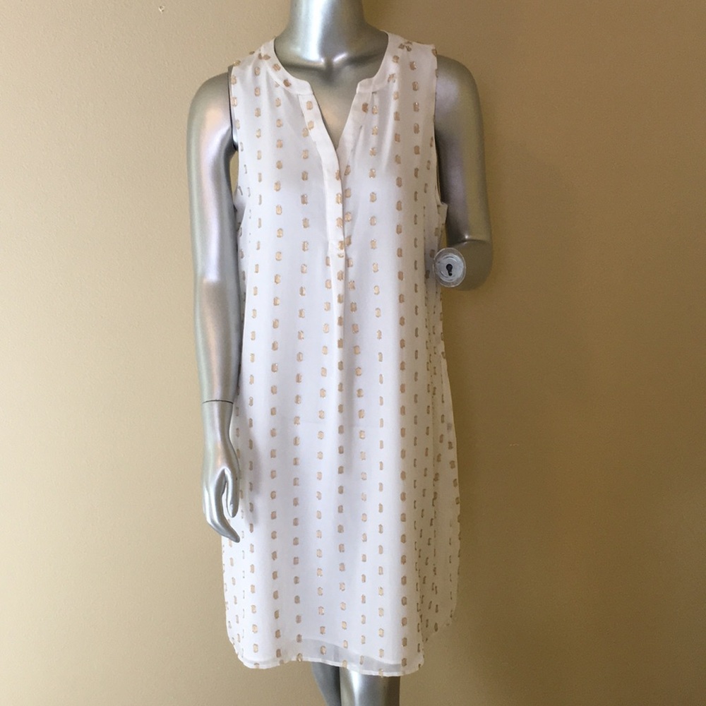 CROWN & IVY | Metallic Clip-Dot Dress